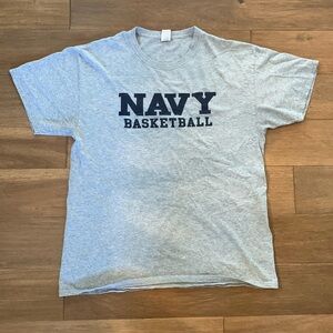 Navy Basketball Tshirt Size L